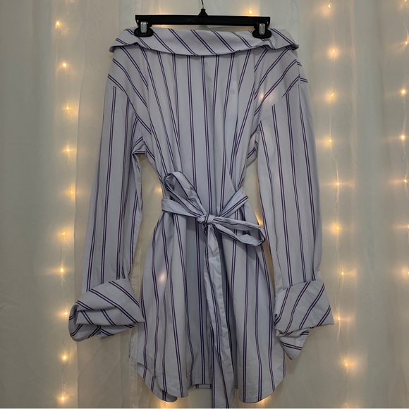 Off the Shoulder Striped Dress - Picture 1 of 3